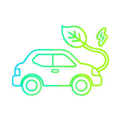 Neon Line Eco Electric Car Icon