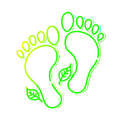 Neon Line Nature Footprint Icon