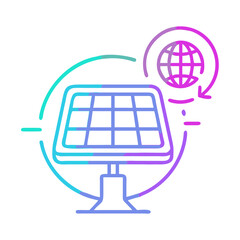 Neon Line Solar Panel Icon