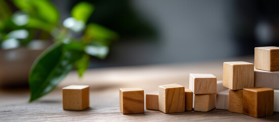 Wooden cubes changing from 2025 to 2026 on neutral background heavily defocused backdrop temporal transition concept calendar change visualization annual milestone