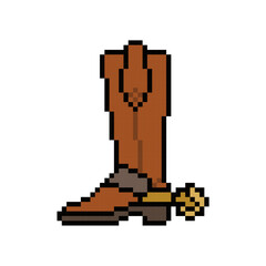 brown iconic leather shoe pixel art