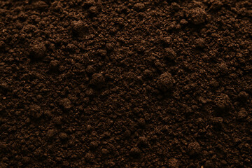 Dark brown soil texture with small bumps and irregularities