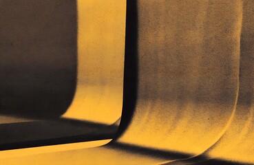 Abstract Yellow Gradient on Curved Surface with Smooth Metallic Texture