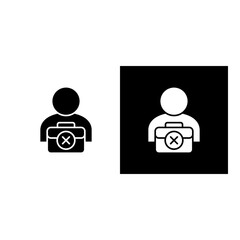 Unemployment icon black and white filled.