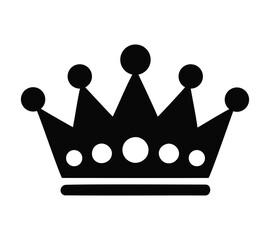 Simple black crown icon silhouette symbol