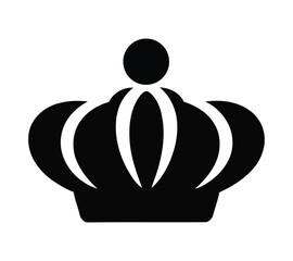 A stylized black silhouette icon of a crown. crown icon vector illustration