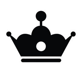 Black crown icon vector silhouette royalty symbol. king crown vector illustration