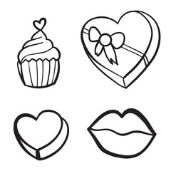 vector set of heart shaped cookies