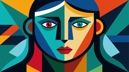 Abstract portrait in bold colors