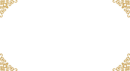 Ornate vintage gold frame borders with floral swirls,Elements of ornate vintage frames. Border gold on white classic swirls, floral motifs. Design print for greeting cards, wedding invitations, restau © MH