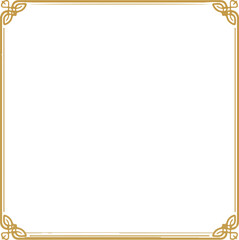 Obraz premium Ornate vintage gold frame borders with floral swirls, classic decorative elements for certificates, wedding invitations and greeting cards, vector set isolated on white