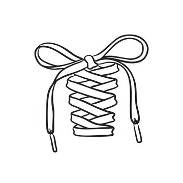 Hand drawn shoelace vector