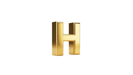 Obraz premium Golden H Letter on Transparent Background