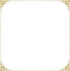 Obraz premium Ornate vintage gold frame borders with floral swirls, classic decorative elements for certificates, wedding invitations and greeting cards, vector set isolated on white