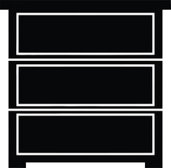 Obraz premium Minimalist black chest of drawers icon for furniture and home storage designs