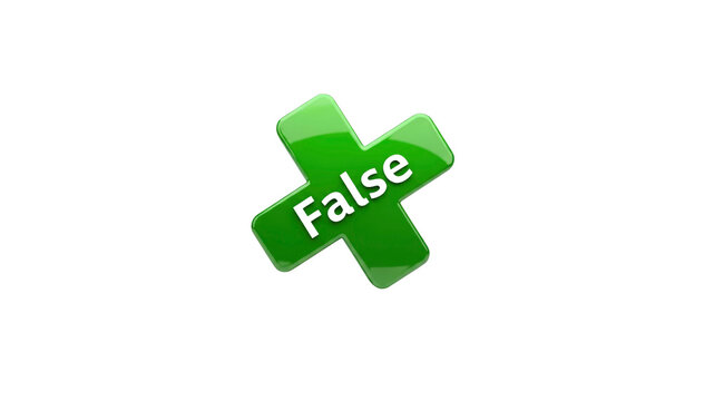 False green X mark on Transparent Background