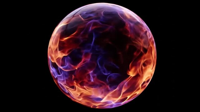 Fiery orb dynamic abstract render with vivid colors and dramatic lighting