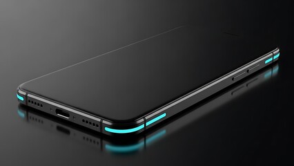 Sleek Smartphone Mockup Glowing Edges Mobile Phone Design Future Tech