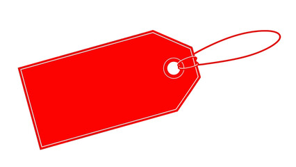  red blank price tag isolated on white