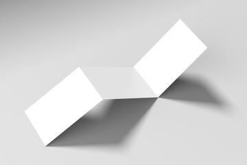 A4 Landscape Tri Fold Brochure Mockup in Perspective View on Neutral Background