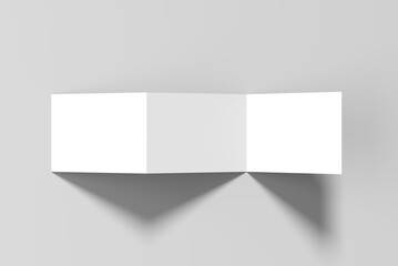 A4 Landscape Tri Fold Brochure Mockup in Perspective View on Neutral Background