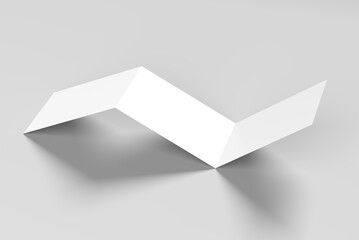 A4 Landscape Tri Fold Brochure Mockup in Perspective View on Neutral Background