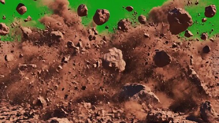 Vast expanse of parched and cracked dry earth stretching towards the horizon under a clear sky symbolizing drought desertification and environmental degradation isolated on a green screen for easy co.