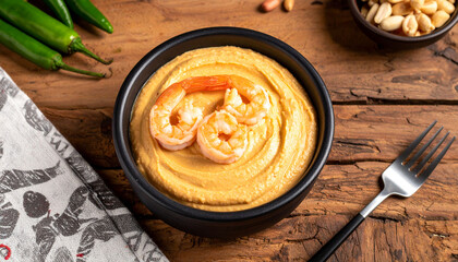 Brazilian Vatap&aacute; on wooden background