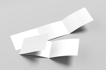 Folded Flyer Mockup Set with Z-Fold and Tri-Fold Layout on Minimal Background