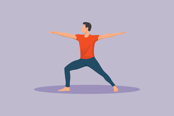 Physical activity people do yoga. Physical Activity Concept. Colored flat vector illustration isolated