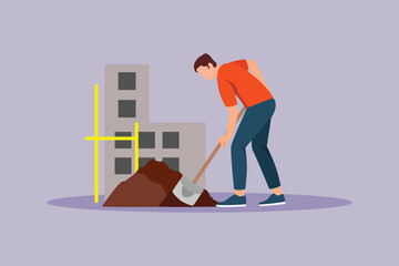 Physical activity of construction workers. Physical Activity Concept. Colored flat vector illustration isolated