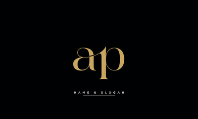 AP, PA, A, P Abstract Letters Logo Monogram