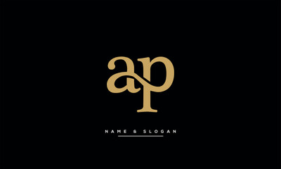 AP, PA, A, P Abstract Letters Logo Monogram