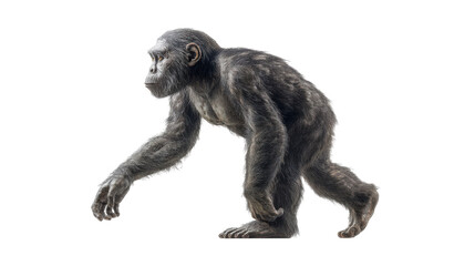 Early hominid primate walking upright