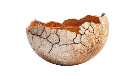 Cracked dinosaur egg shell