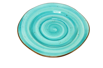 Close-up of a plate on a clean white surface, perfect for showcasing food or products