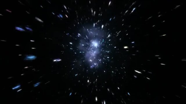 Stunning cosmic explosion in space with vibrant white light. cinematic motion graphics cinematic designed for video intros, transitions, backgrounds, trailers, VJ loops, or use any commercial project