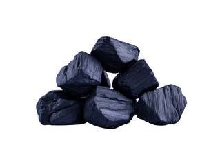 Black coal rock mineral natural energy resource rough texture dark color geology isolated on transparency background industrial material fossil fuel raw element