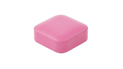 Pink square pill with rounded edges on black background tablet medicine