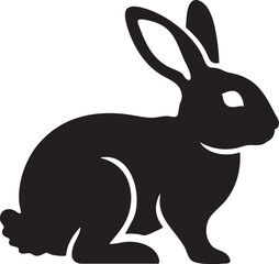 Naklejka premium Rabbit Silhouette Cute Animal Shape Minimal Wildlife Nature Bunny Icon Illustration