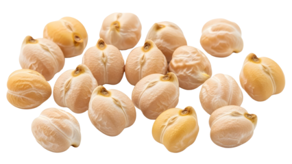 Group of Cooked Chickpeas isolated PNG with Transparent Background