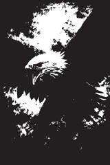 Fierce Eagle in Grunge Texture