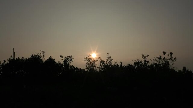 Sunset view from the hilly Parunthumpara, Idukki, Kerala, India