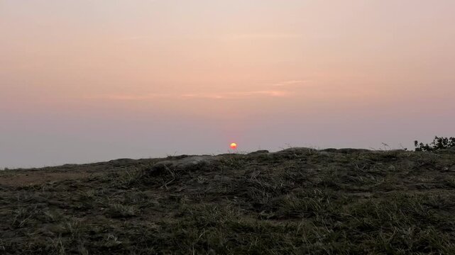 Sunset view from the hilly Parunthumpara, Idukki, Kerala, India