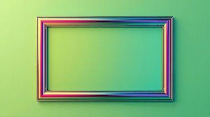 Rectangular Frame With Neon Lights Abstract Background
