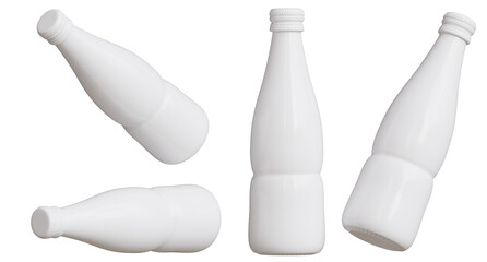 3d render of Plastics Bottle Mockup Set transparency Background