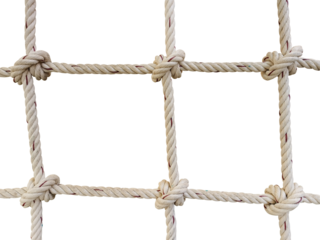 An image of a knotted jute rope against PNG transparent.