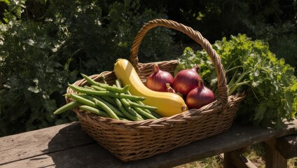 Fresh Harvest - Basket of Vegetables from the Garden.
