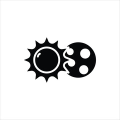 Eclipse icon. Solar Eclipse symbol. Vector illustration for web design. Isolated on white background.