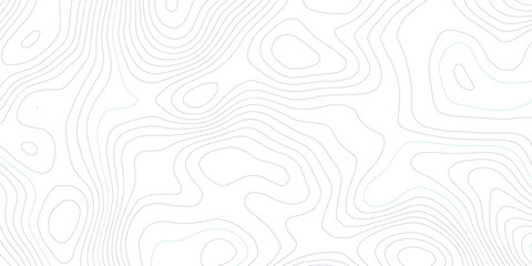 Abstract topographic map line pattern on white background featuring minimalist contour terrain lines in blue and cyan, forming a modern geographic elevation vector 